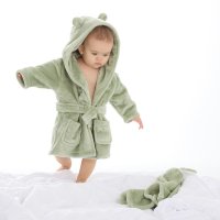 18C851: Baby Sage Hooded Dressing Gown (6-24 Months)